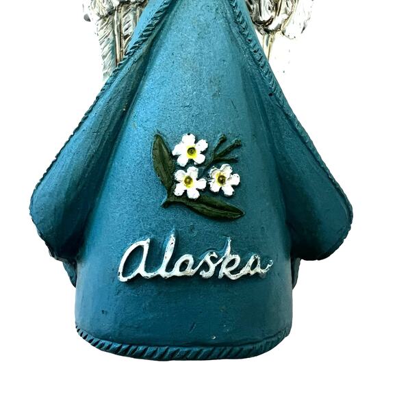 Alaska Angel Christmas Ornament Forget Me Not Blue Resin Holiday Festive - Picture 10 of 14